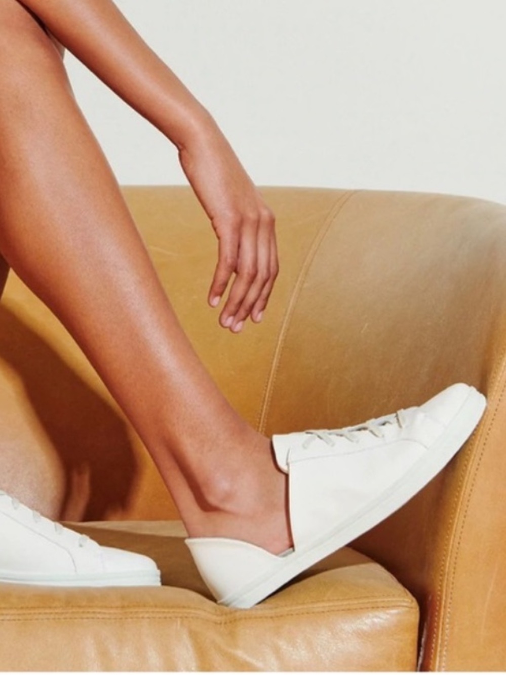 FREDA SALVADOR EDA D'ORSAY LEATHER CUT OUT SNEAKER  9.5 Classic White
